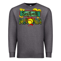 Charcoal Heather softball nana with leopard Premium Sweatshirt - Zillion Design Studio
