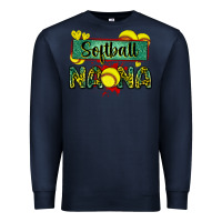 Navy softball nana with leopard Premium Sweatshirt - Zillion Design Studio