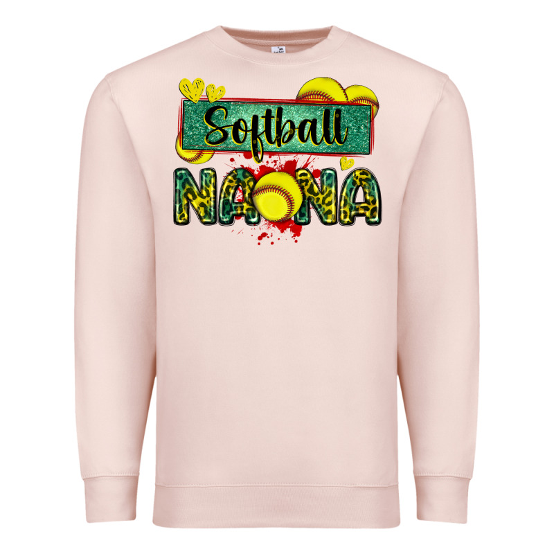 Softball Nana With Leopard Premium Sweatshirt by Zillion Design Studio | Teevron