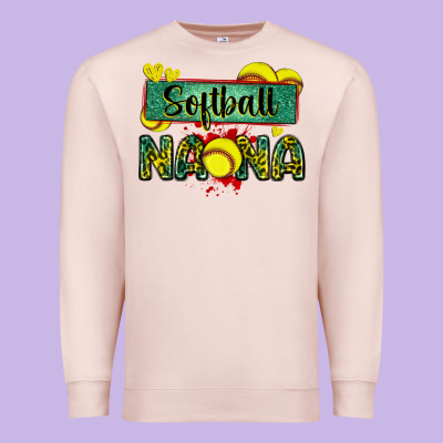 Softball Nana With Leopard Premium Sweatshirt Designed By Zillion Design Studio
