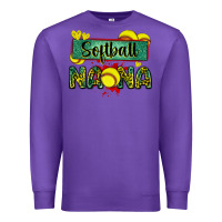 Purple softball nana with leopard Premium Sweatshirt - Zillion Design Studio
