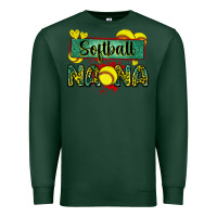 Sports Green softball nana with leopard Premium Sweatshirt - Zillion Design Studio