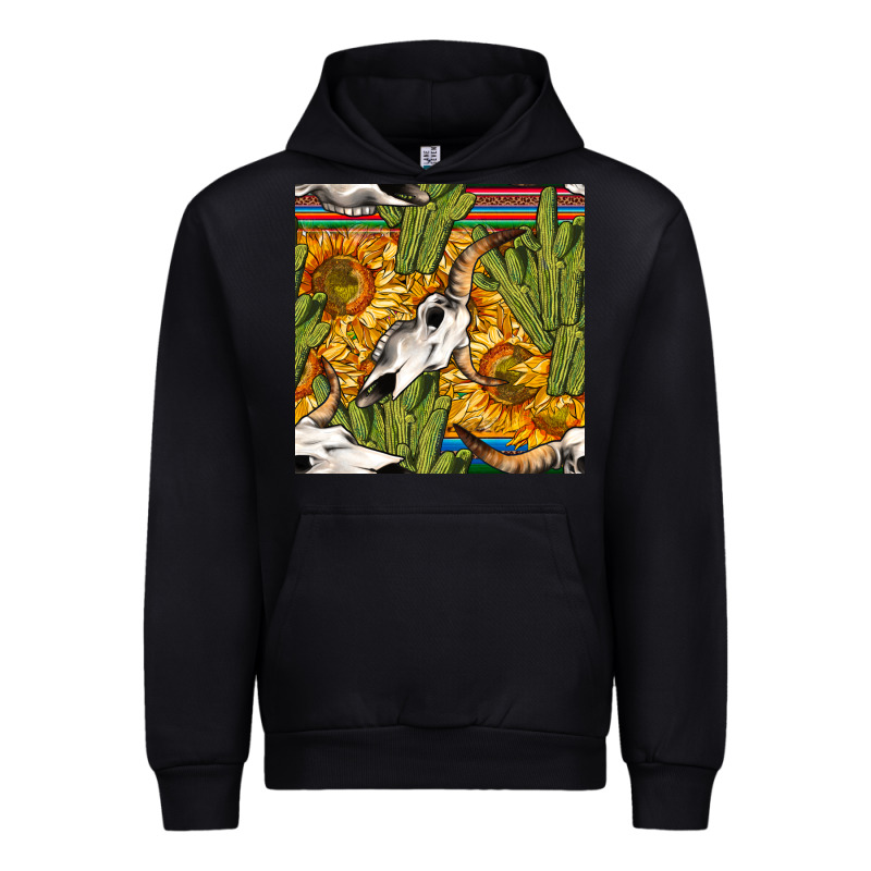 Western Bull Skull Seamless Pattern Urban Hoodie by BundleAndBundleShop | Teevron