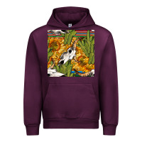 Mauve Wine western bull skull seamless pattern Urban Hoodie - BundleAndBundleShop