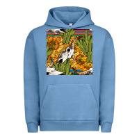 Pigment Pebble Blue western bull skull seamless pattern Urban Hoodie - BundleAndBundleShop
