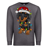 Charcoal Heather dachshund puppy christmas lights Premium Sweatshirt - RanaPortraitStore