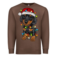Chestnut dachshund puppy christmas lights Premium Sweatshirt - RanaPortraitStore