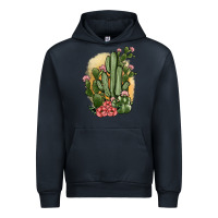 Navy cactus Urban Hoodie - JahusDesignShop