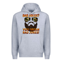 Heather Grey dad jokes you mean rad jokes Premium Hoodie - Artiststas