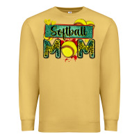 Antique Gold softball mom with leopard Premium Sweatshirt - Zillion Design Studio