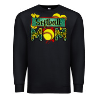 Black softball mom with leopard Premium Sweatshirt - Zillion Design Studio