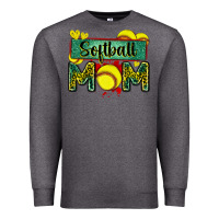 Charcoal Heather softball mom with leopard Premium Sweatshirt - Zillion Design Studio