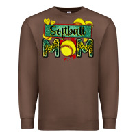 Chestnut softball mom with leopard Premium Sweatshirt - Zillion Design Studio