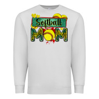 Dove Grey softball mom with leopard Premium Sweatshirt - Zillion Design Studio