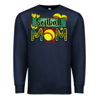Navy softball mom with leopard Premium Sweatshirt - Zillion Design Studio
