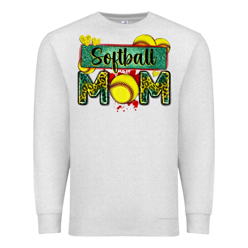 Softball Mom With Leopard Premium Sweatshirt by Zillion Design Studio | Teevron