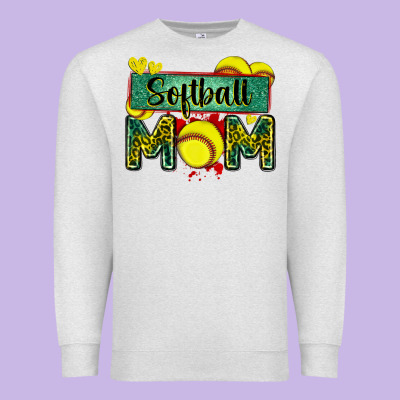 Softball Mom With Leopard Premium Sweatshirt Designed By Zillion Design Studio