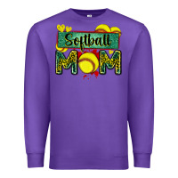 Purple softball mom with leopard Premium Sweatshirt - Zillion Design Studio