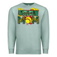 Seafoam softball mom with leopard Premium Sweatshirt - Zillion Design Studio