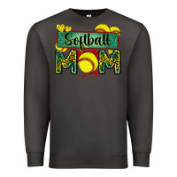 Smoke softball mom with leopard Premium Sweatshirt - Zillion Design Studio