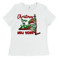 White christmas time in new york Ladies Tee - BarkalooDesign