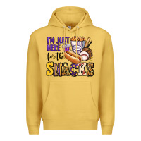 Antique Gold i'm just here for the snacks baseball purple and g Premium Hoodie - Jasminsmagicworld
