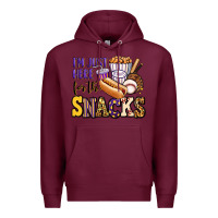 Burgundy i'm just here for the snacks baseball purple and g Premium Hoodie - Jasminsmagicworld