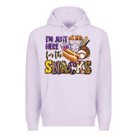 Lilac i'm just here for the snacks baseball purple and g Premium Hoodie - Jasminsmagicworld