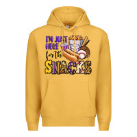 I'm Just Here For The Snacks Baseball Purple And G Premium Hoodie | Teevron