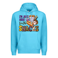 Ocean Blue i'm just here for the snacks baseball purple and g Premium Hoodie - Jasminsmagicworld