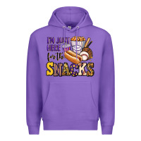 Purple i'm just here for the snacks baseball purple and g Premium Hoodie - Jasminsmagicworld