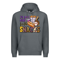 Rock i'm just here for the snacks baseball purple and g Premium Hoodie - Jasminsmagicworld