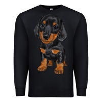 Black dachshund puppy Premium Sweatshirt - RanaPortraitStore