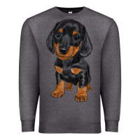 Charcoal Heather dachshund puppy Premium Sweatshirt - RanaPortraitStore