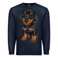 Navy dachshund puppy Premium Sweatshirt - RanaPortraitStore