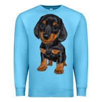 Ocean Blue dachshund puppy Premium Sweatshirt - RanaPortraitStore