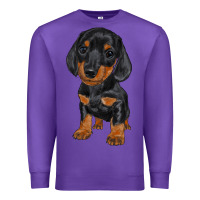 Purple dachshund puppy Premium Sweatshirt - RanaPortraitStore