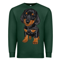 Sports Green dachshund puppy Premium Sweatshirt - RanaPortraitStore