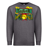 Charcoal Heather softball mini with leopard Premium Sweatshirt - Zillion Design Studio
