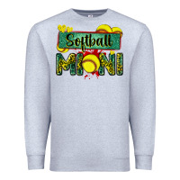 Heather Grey softball mini with leopard Premium Sweatshirt - Zillion Design Studio