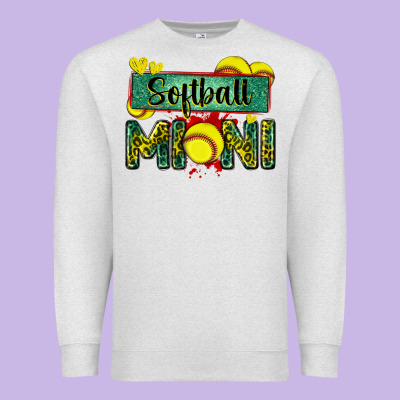 Softball Mini With Leopard Premium Sweatshirt Designed By Zillion Design Studio