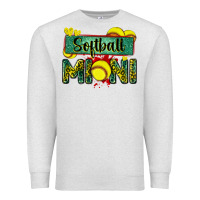 Oatmeal Heather softball mini with leopard Premium Sweatshirt - Zillion Design Studio