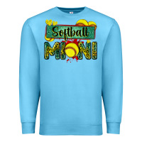 Ocean Blue softball mini with leopard Premium Sweatshirt - Zillion Design Studio