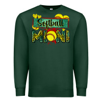 Sports Green softball mini with leopard Premium Sweatshirt - Zillion Design Studio