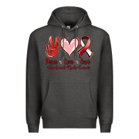 Charcoal Heather peace love cure head and neck cancer Premium Hoodie - Jasminsmagicworld