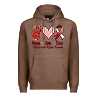 Chestnut peace love cure head and neck cancer Premium Hoodie - Jasminsmagicworld