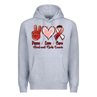 Heather Grey peace love cure head and neck cancer Premium Hoodie - Jasminsmagicworld