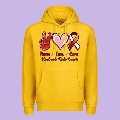 Peace Love Cure Head And Neck Cancer Premium Hoodie Designed By Jasminsmagicworld