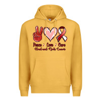 Mustard peace love cure head and neck cancer Premium Hoodie - Jasminsmagicworld
