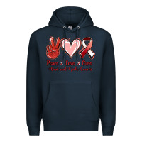 Navy peace love cure head and neck cancer Premium Hoodie - Jasminsmagicworld
